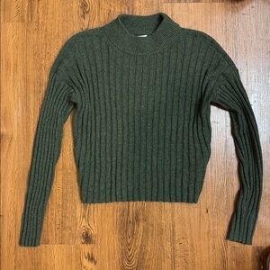 Madewell green Ribbed Turtleneck Sweater